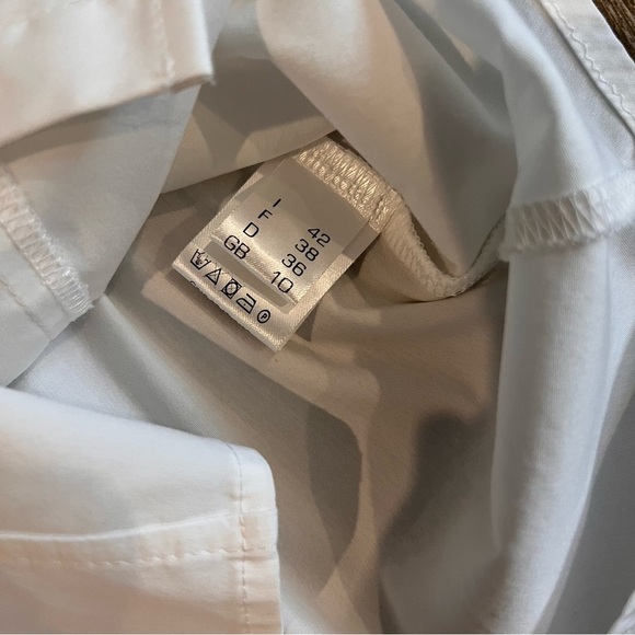 AXEL'S White Size 40/10 Collared Pleated Long Sleeve Button Up Blouse It… - Picture 8 of 10